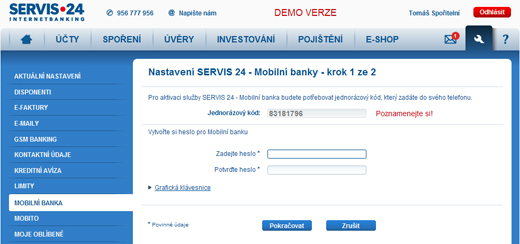 Servis 24 internetbanking – internetové bankovnictví České spořitelny